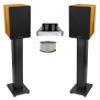 Rockville BluTube Bundle: 70w Tube Amplifier w/Bluetooth, (2) 6.5 in Wood 400w Home Theater Bookshelf Speakers, (2) 36 in Wood Speaker Stands, 100ft 14G CL2 CCA Speaker Wire, 6-Items view 1