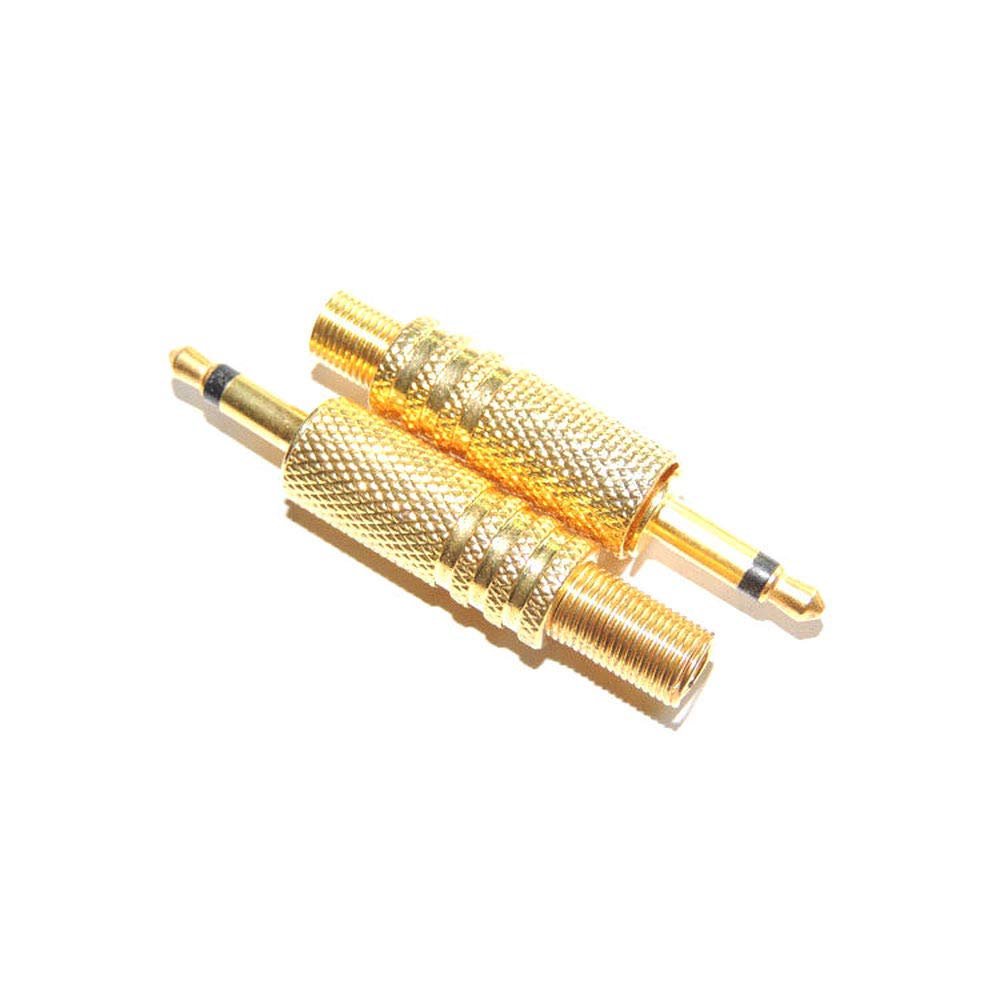 100 pcs Gold 1/8 3.5mm Mono Male Plug Audio Connector DIY Soldering Spring Adapter