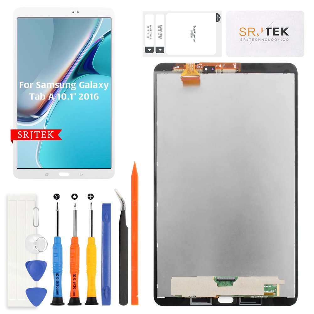 Screen Replacement for Samsung Galaxy Tab A 10.1 2016 SM-T580 T585 T587 Touch Screen Digitizer Panel + LCD Display Assembly (White)
