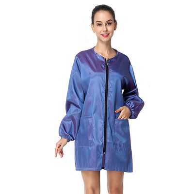 Polyester Professional Salon Smock Hair Stylist Jacket, Light Purple, XL