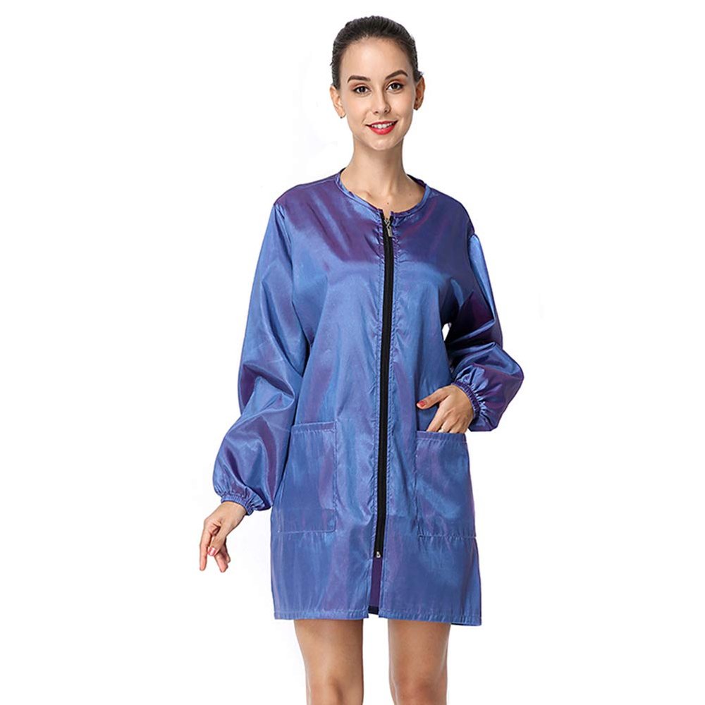 Polyester Professional Salon Smock Hair Stylist Jacket, Light Purple, XL