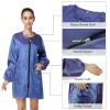 Polyester Professional Salon Smock Hair Stylist Jacket, Light Purple, XL view 2