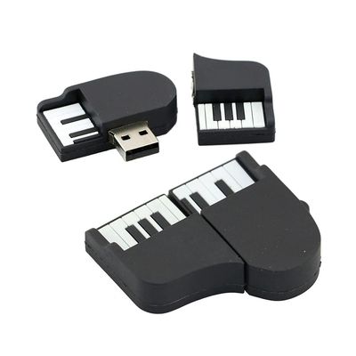 128GB Piano Shape USB 2.0 Flash Drive PenDrive U Disk Memory Stick External Storage Pen Drive USB Flash Disk Thumb Drive USB Drive Flash Memory with Chain (Black)