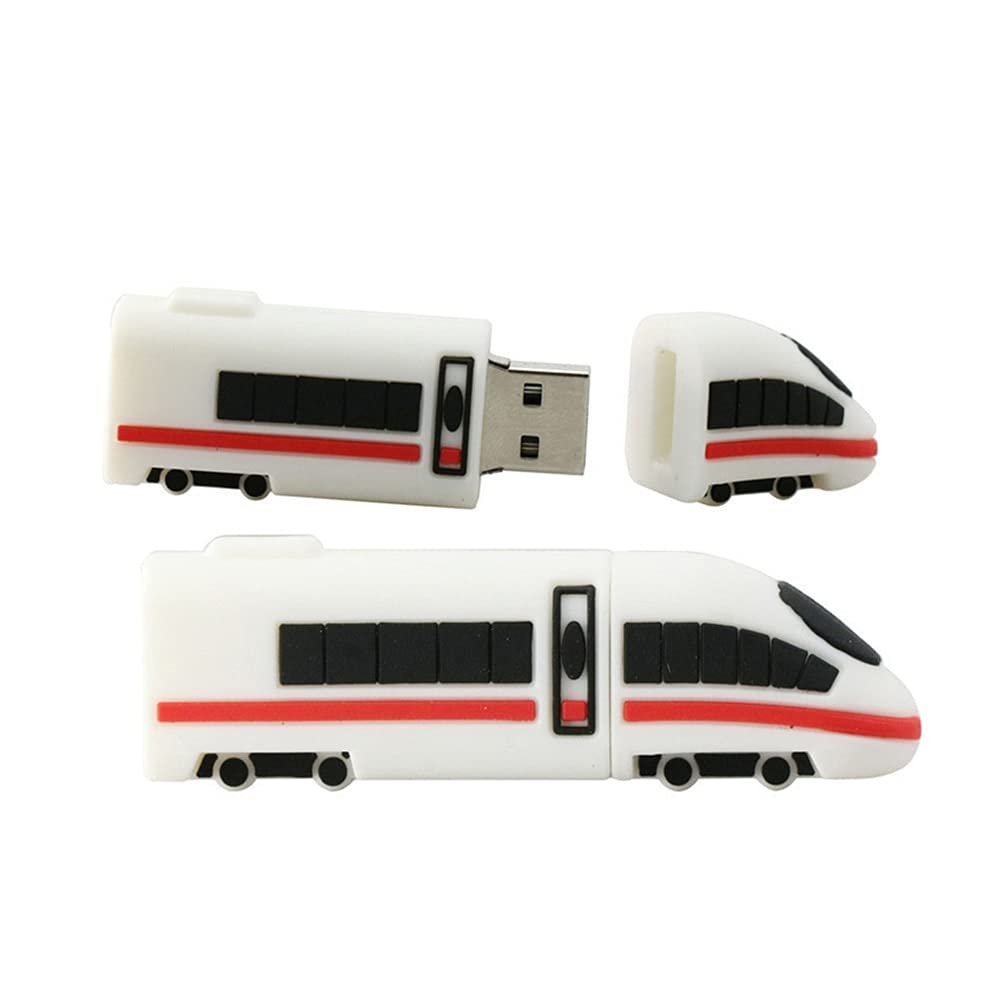 128GB Train Shape USB 2.0 Flash Drive PenDrive U Disk Memory Stick External Storage Pen Drive USB Flash Disk Thumb Drive USB Drive (White)