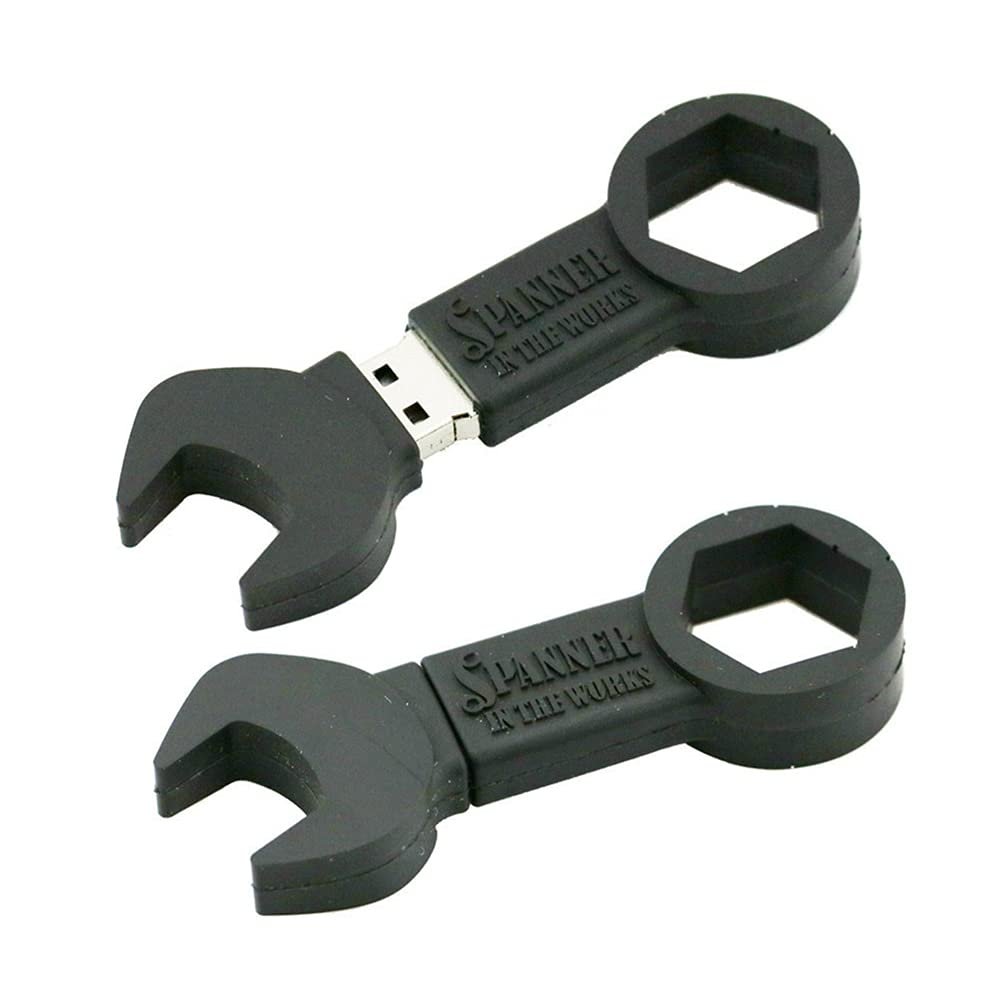 16GB Wrench Shape USB 2.0 Flash Drive Memory Stick Thumb Drive USB Drive Pen Drive USB Flash Disk U Disk USB Stick PenDrive Flash Memory (Black)