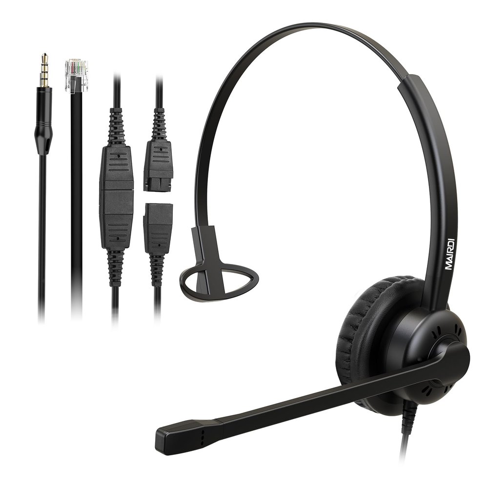 Mairdi Phone Headset with Microphone Noise Canceling, Telephone Headset with RJ9 Jack for Landline Deskphone, Office Headset for Call Centers, Works for Yealink Avaya Cisco Polycom