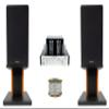Rockville BluTube Bundle: 70W Tube Bluetooth Amplifier Receiver, (2) RockShelf 64B 6.5" 400W Peak/100W RMS 4-Ohm Black Bookshelf Speakers, (2) RHT8C Wood Stands, RCC14-100-2 100ft Wire, 6-Items view 1