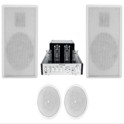 Tube Amplifier Home Theater Receiver+(2) JBL Ceiling+(2) Rockville Wall Speakers