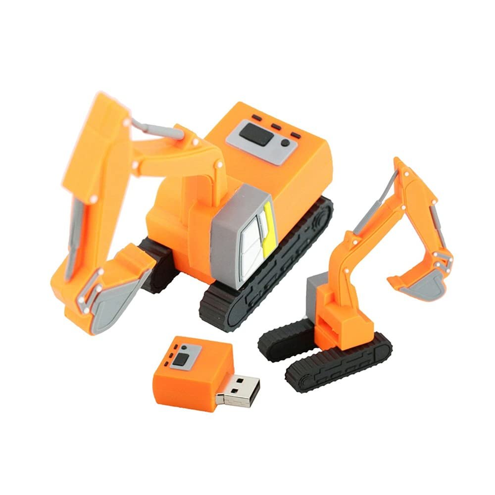128GB Excavator Shape USB Flash Drives Memory Stick USB 2.0 Flash Drive Thumb Drive USB Drives USB Flash Disk Pen Drive U Disk PenDrive USB Disk (Orange)