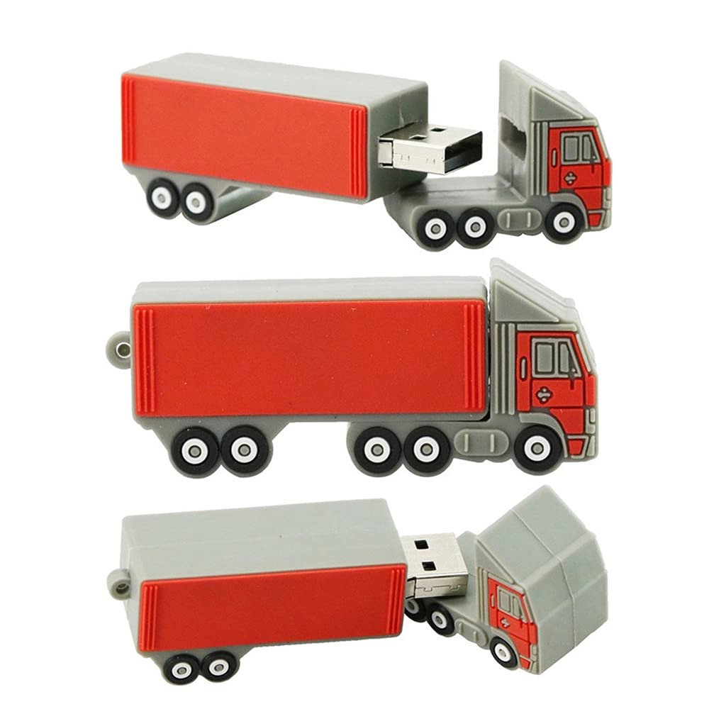 128GB Truck Shape USB Flash Drive U Disk USB 2.0 Data USB Flash Disk Memory Stick Pen Drive Storage Device USB Drive External Storage Flash Disk (Gray)