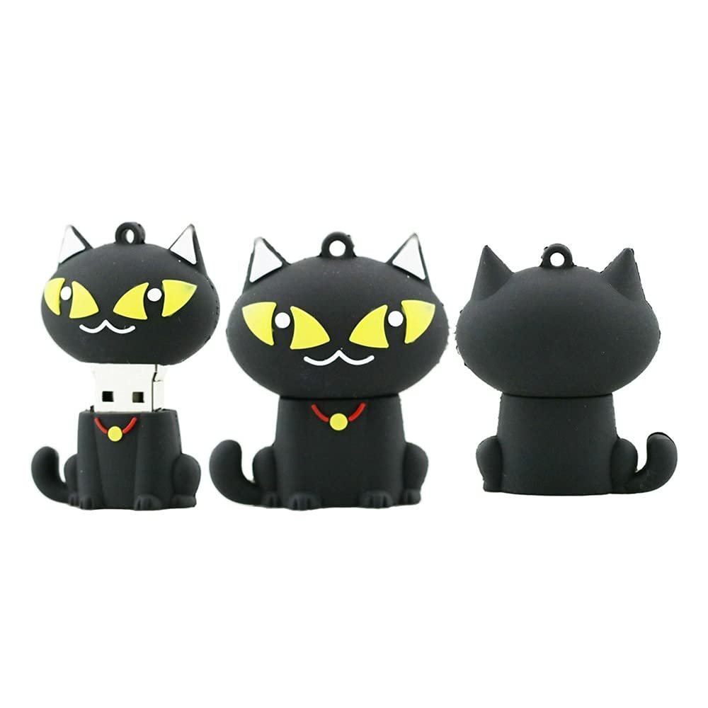 128GB Cat Shape USB Flash Drives Pen Drive Memoria Flash Stick PenDrives USB Flash Disk Thumb Drive U Disk USB Drive USB (Black)