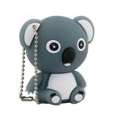 128GB Animal Koala Shape USB Flash Drive U Disk USB 2.0 Data USB Flash Disk Memory Stick Pen Drive Storage Device USB Drive External Storage Flash Disk (Gray)