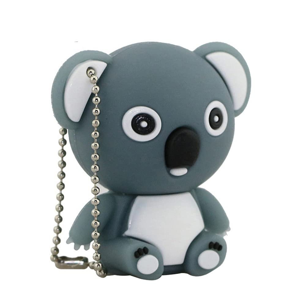 128GB Animal Koala Shape USB Flash Drive U Disk USB 2.0 Data USB Flash Disk Memory Stick Pen Drive Storage Device USB Drive External Storage Flash Disk (Gray)