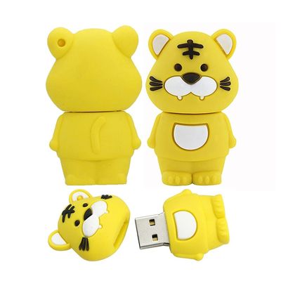 16GB Cartoon 12 Symbolic Animals USB Flash Drive U Disk USB 2.0 Data USB Flash Disk Memory Stick Pen Drive Storage Device USB Drive External Storage Flash Disk USB Disk (Tiger)