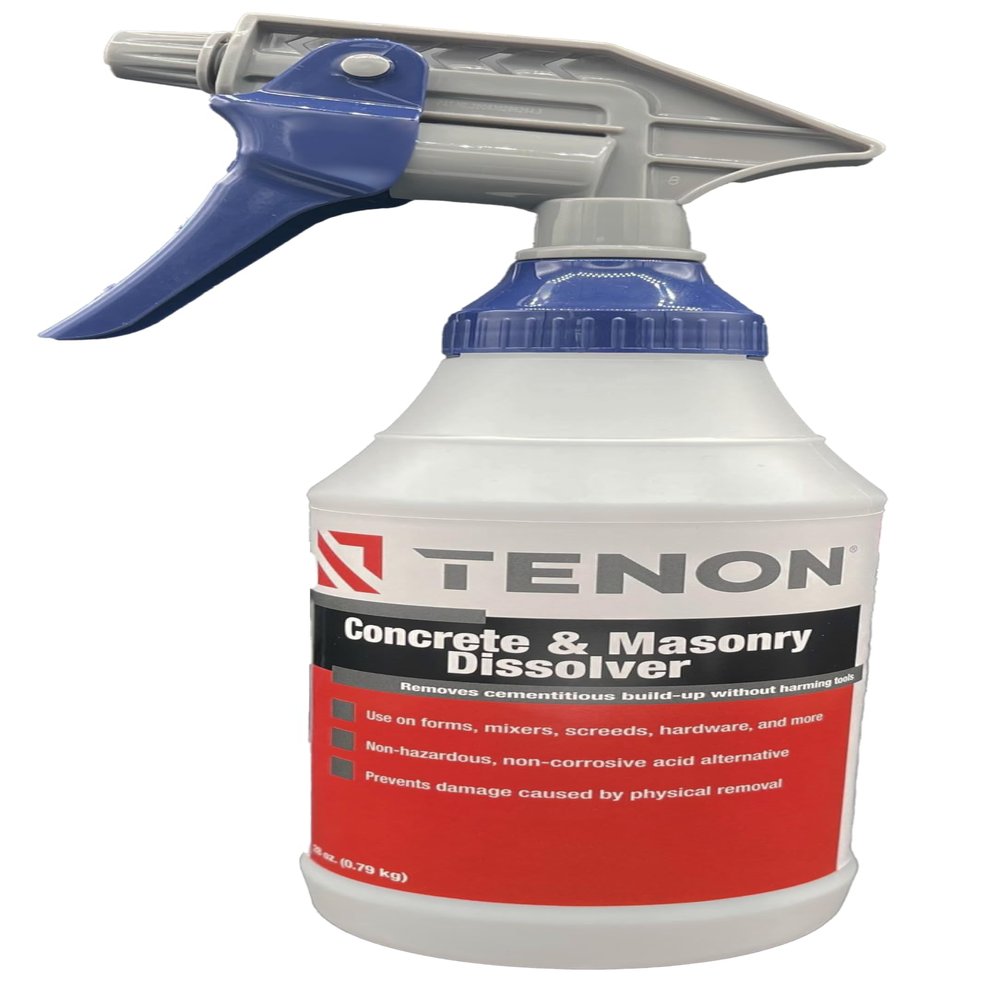 Tenon Concrete & Masonry Dissolver - Remove Concrete, Cement, Mortar, Grout, Stucco, and Masonry from Tools, Mixers, Wood, Plastic, and Aluminum, Ready-to-Use, Non-Toxic (28 Ounce)