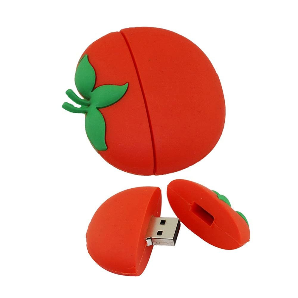 16GB Tomato Shape USB 2.0 Drive U Disk Memory Stick Flash Drive USB Files Drive U Disk Thumb Drive Flash Disk (Red)