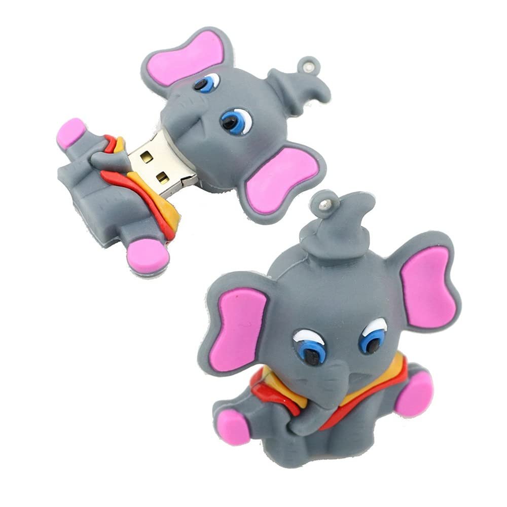 8GB Elephant Shape USB Sticks USB2.0 Flash Drive Thumb Drive USB Drive Memory Stick USB Stick Flash Disk with Chain (Gray)