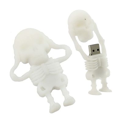16GB Human Skeleton Shape USB 2.0 Flash Drive USB Stick Memory Stick USB Drive Flash Disk Thumb Drive Data Storage External Storage U Disk Flash Memory (White)