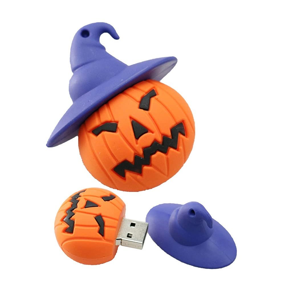 128GB Pumpkin Shape USB 2.0 Flash Drive USB Stick USB Flash Disk Pen Drive U Disk USB Disk Flash Memory Thumb Drive Memory Stick with Chain (Brown)