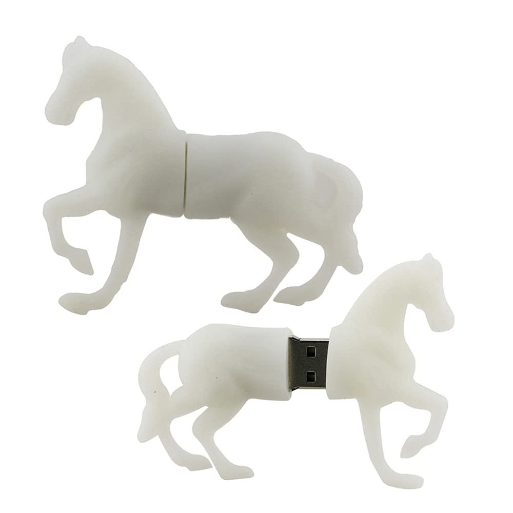 64GB Horse Shape USB Flash Drives Memory Stick USB 2.0 Flash Drive Thumb Drive USB Drives USB Flash Disk (White)