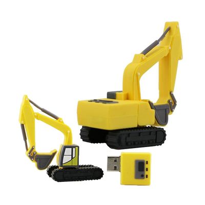128GB Excavator Shape USB Flash Drives Memory Stick USB 2.0 Flash Drive Thumb Drive USB Drives USB Flash Disk Pen Drive U Disk PenDrive USB Disk (Yellow)