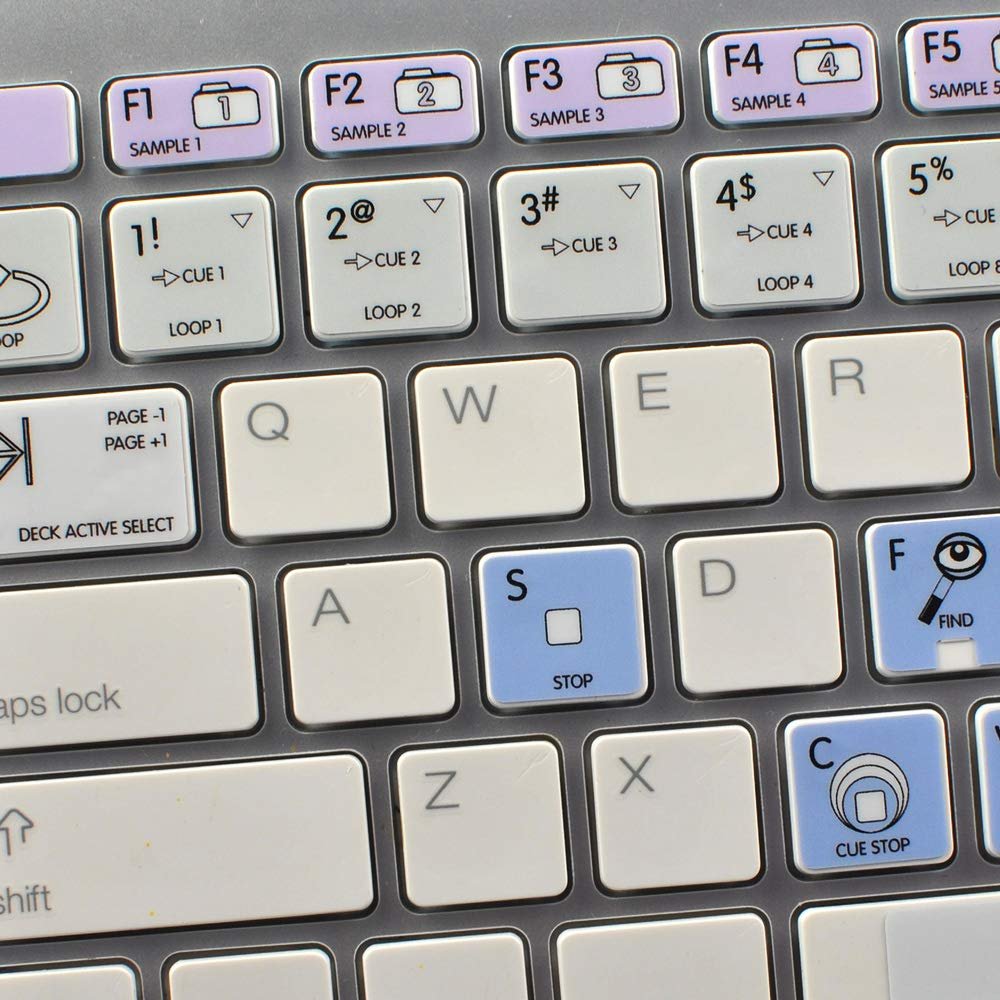 Virtual DJ New Galaxy Series Keyboard Labels Apple Size are Compatible with Apple