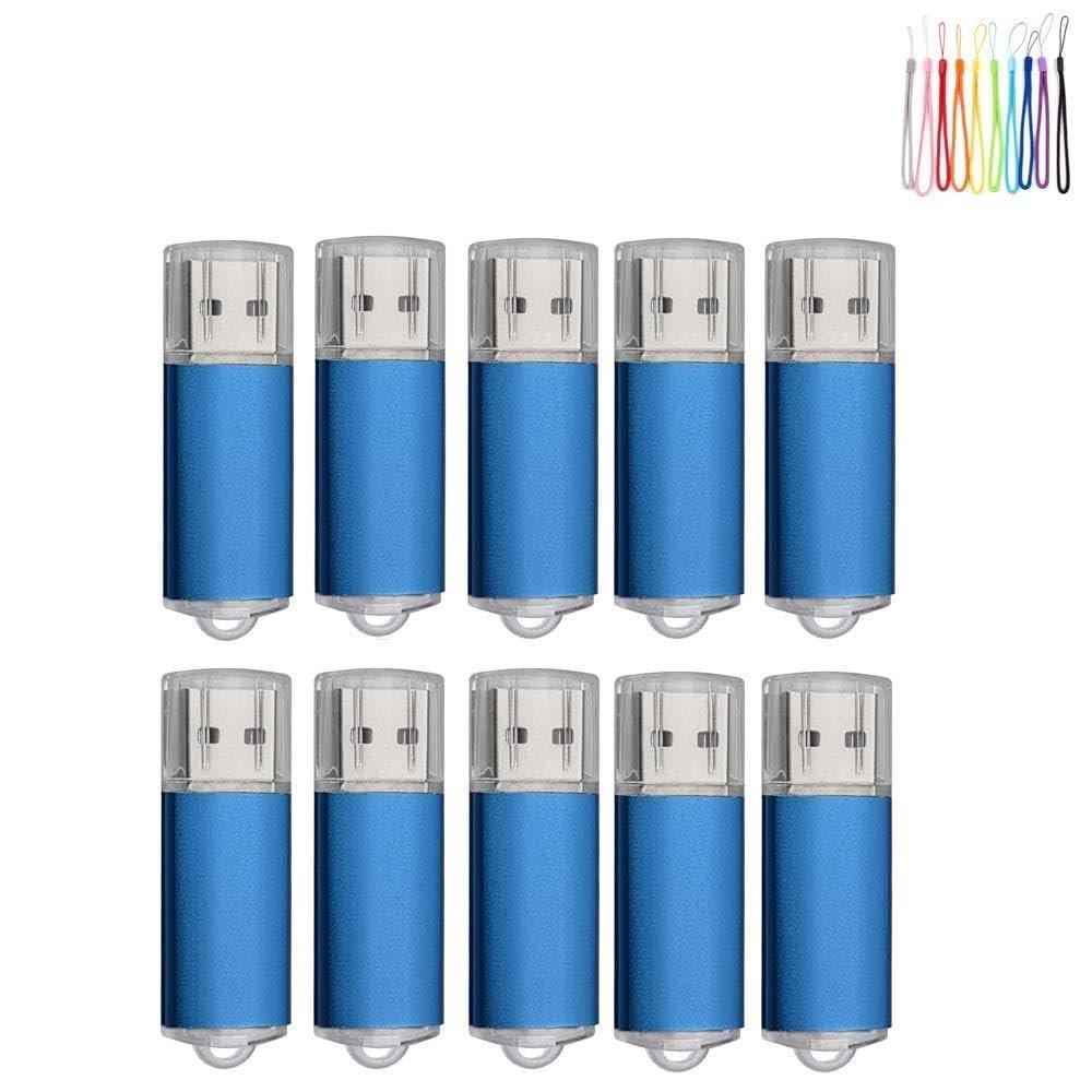 100PCS 2.0/3.0 USB Flash Drive Pen Drive Memory Stick Thumb Stick Pen Black (2.0/2GB, Blue)