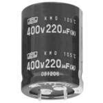 EKMQ401VSN101MP25S, Cap Aluminum Lytic 100uF 400V 20% (22 X 25mm) Snap-in 10mm 700mA 2000h 105C (10 Items)