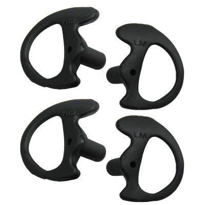 2-Pair MaximalPower Left+Right Medium Silicone Soft Earmold Ear Insert (Black)