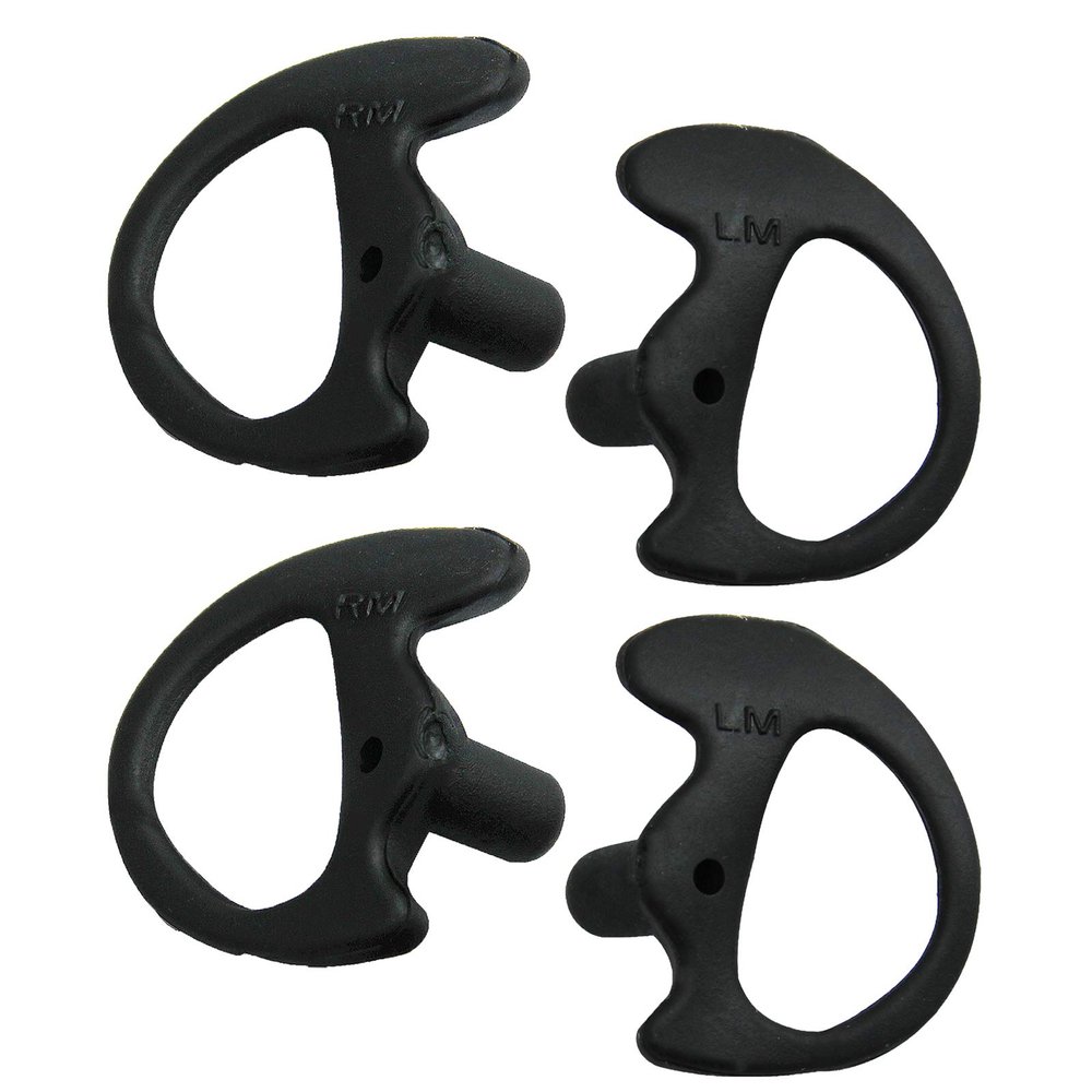 2-Pair MaximalPower Left+Right Medium Silicone Soft Earmold Ear Insert (Black)