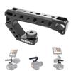 R005 Camera Top Handle Camera Top Cheese Handle Grip Universal Video Stabilizing Rig W 3 Cold Shoe Adapters to Mount Microphone, LED Light, Monitor, Easy Low Angle Shoots Metal view 1