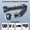 R005 Camera Top Handle Camera Top Cheese Handle Grip Universal Video Stabilizing Rig W 3 Cold Shoe Adapters to Mount Microphone, LED Light, Monitor, Easy Low Angle Shoots Metal view 2