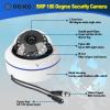 5MP 4MP 180 Degree Wide Angle Dome Security Camera HD-TVI/CVI/AHD/960H Analog 4 in 1 Super Hybrid HD CCTV Surveillance 1.7mm Fisheye Lens Outdoor/Indoor IR Day&Night Vision Home Cam view 3