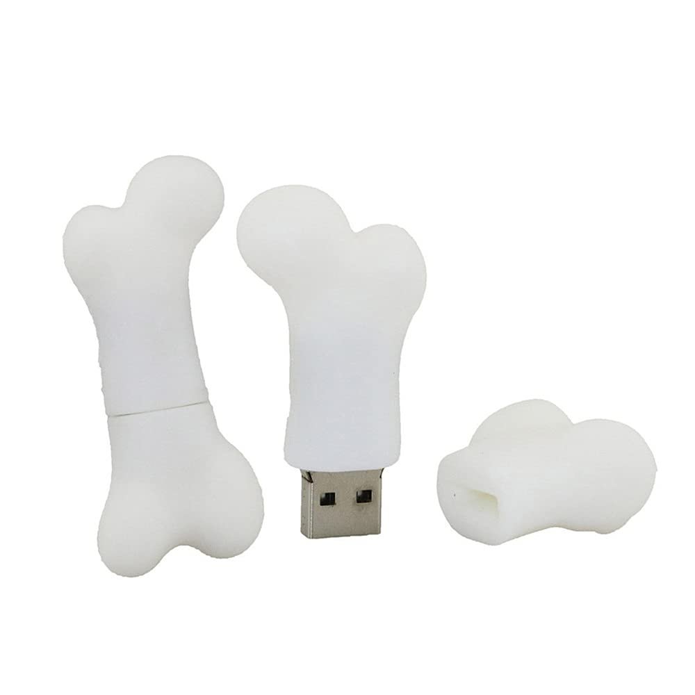128GB Bone Shape USB Stick USB 2.0 Memory Stick Flash Memory PenDrive USB Flash Disk USB Flash Drive USB 2.0 Sticks Memory Sticks Thumb Drives U Disk Data Storage (White)