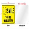 (2 Pack) Faittoo Smile You're On Camera Sign, Reflective 10x7 Rust Free .40 Aluminum, UV Protected, Weather Resistant, Durable Ink, Indoor & Outdoor Use for Home Business CCTV Security Camera view 2