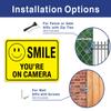 (2 Pack) Faittoo Smile You're On Camera Sign, Reflective 10x7 Rust Free .40 Aluminum, UV Protected, Weather Resistant, Durable Ink, Indoor & Outdoor Use for Home Business CCTV Security Camera view 4