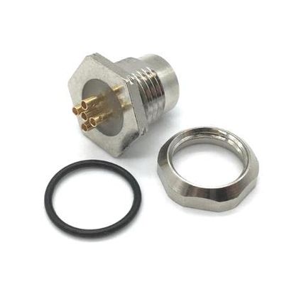 TURCK FKFDL 4.5 Female Connector, Solder Cup, Rear Mount, M12 EUROFAST, Receptacle, Standard Keyway, 5-Wire, Nickel Plated Brass HOUSING, (U4509-1)