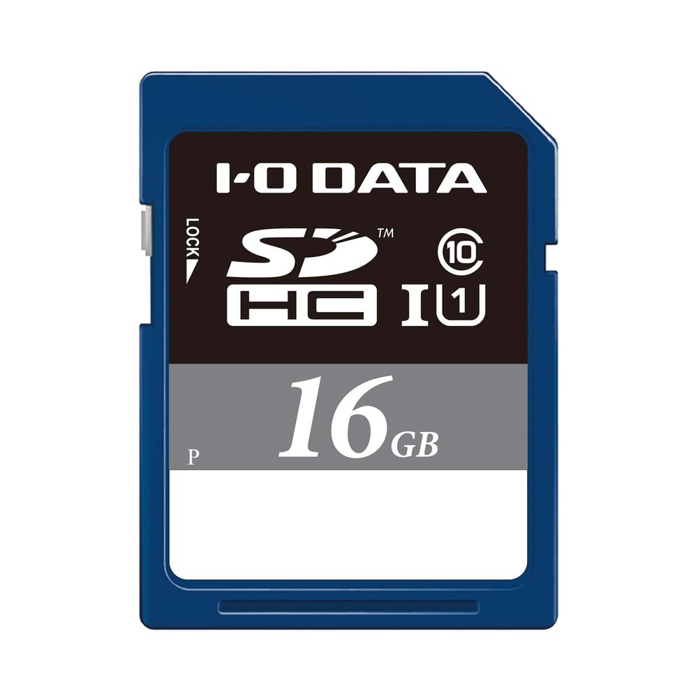 I-O Data SDH-UT16GR SDHC Memory Card, 16 GB, UHS-I, UHS Speed Class 1 Compatible, Japanese Manufacturer