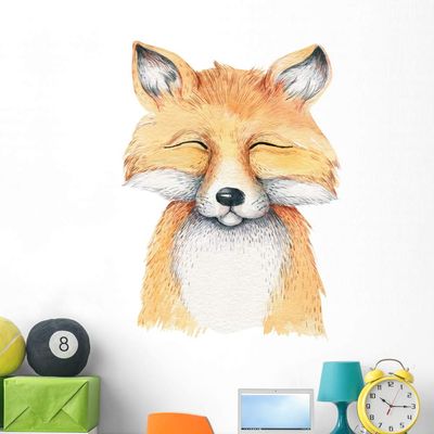 Wallmonkeys Watercolor Cartoon Cute Baby Wall Mural Peel and Stick Vinyl Graphic (48 in H x 37 in W) WM525226