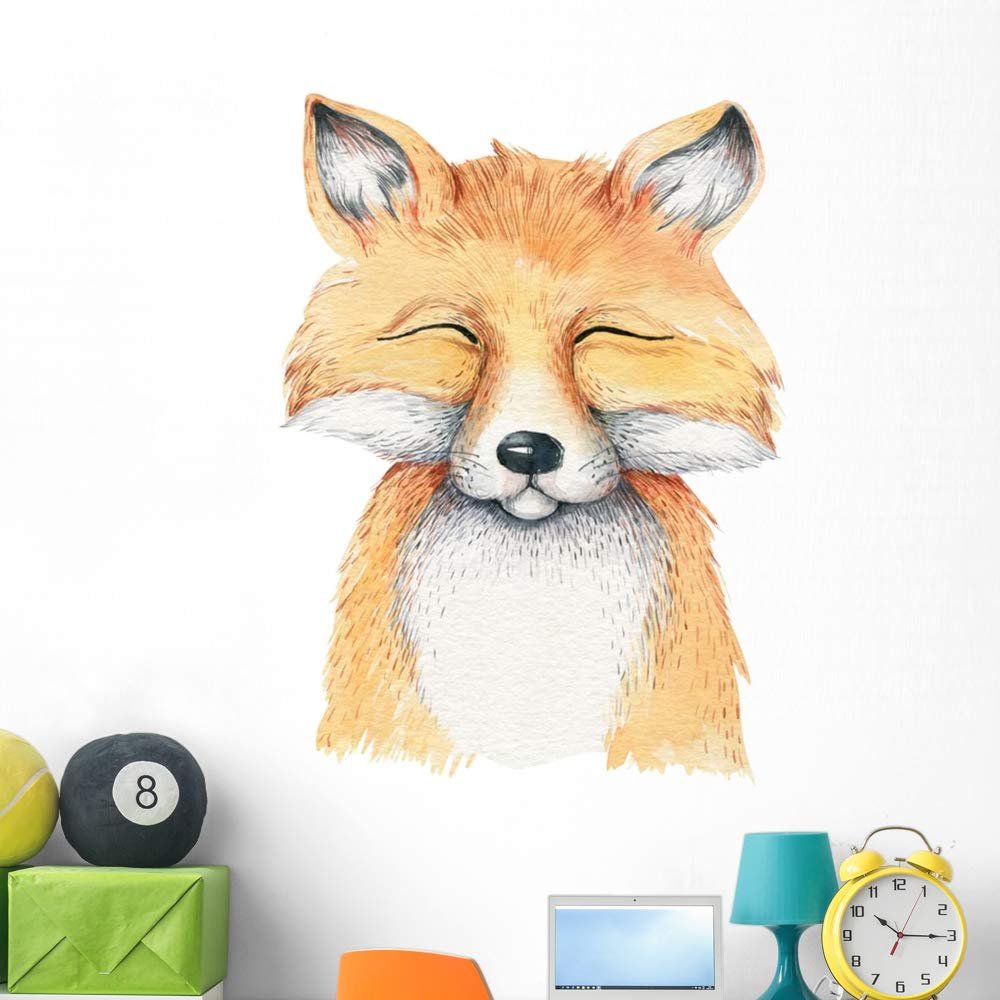 Wallmonkeys Watercolor Cartoon Cute Baby Wall Mural Peel and Stick Vinyl Graphic (48 in H x 37 in W) WM525226