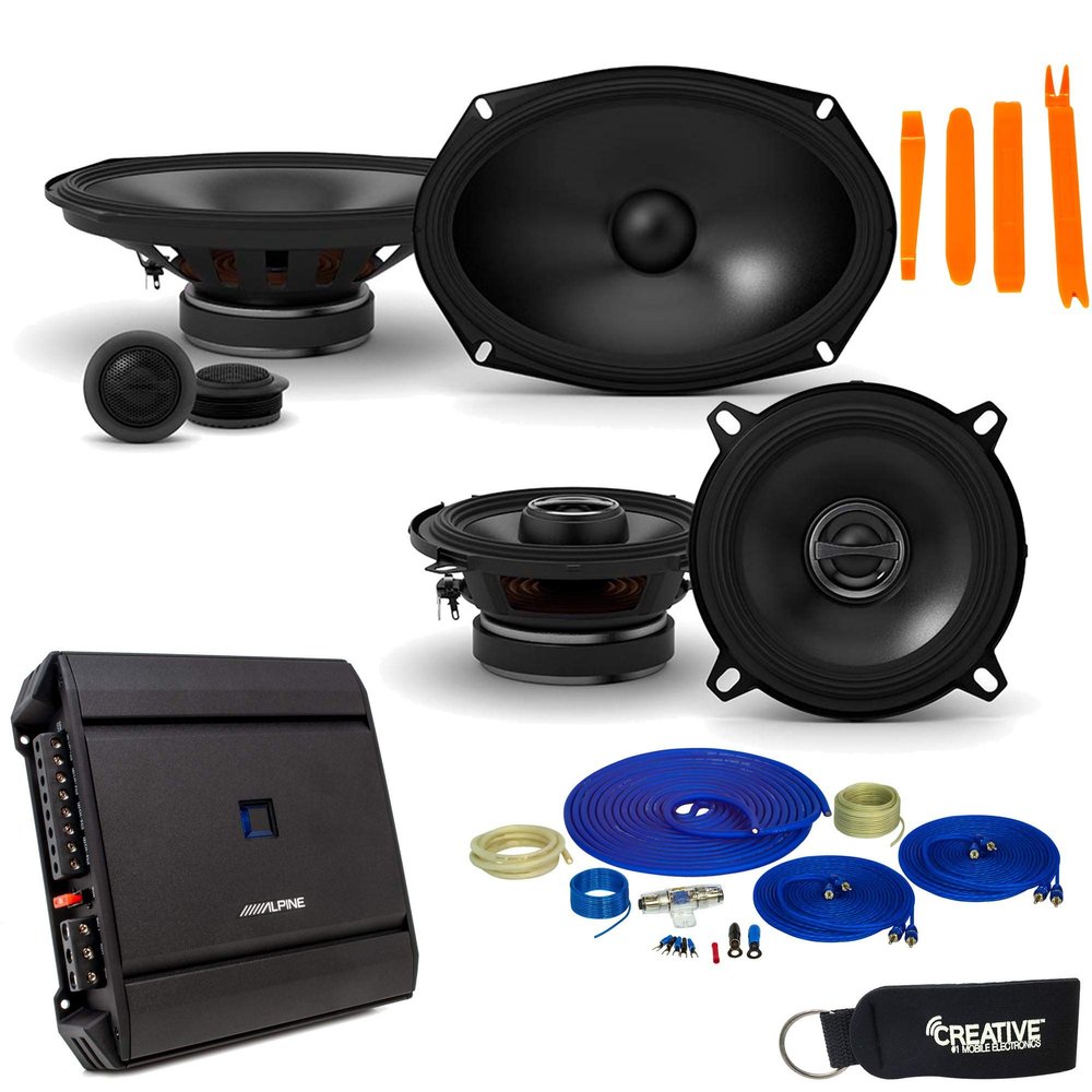 Alpine for Dodge Ram Truck 1994-2011 Type-S Speaker Bundle S-S69C 6X9 and S-S5 5.25" Coaxials with S-A32F Amplifier