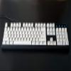 104 Keys Black White Doubleshot Backlit Keycap Key caps ANSI Layout OEM Profile for Cherry MX Mechanical Keyboard Gaming (White) view 4