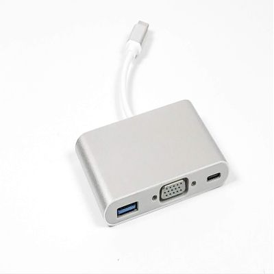 Micro SATA Cables Type C to PD with VGA and USB 3.0 Dongle Metal Shell