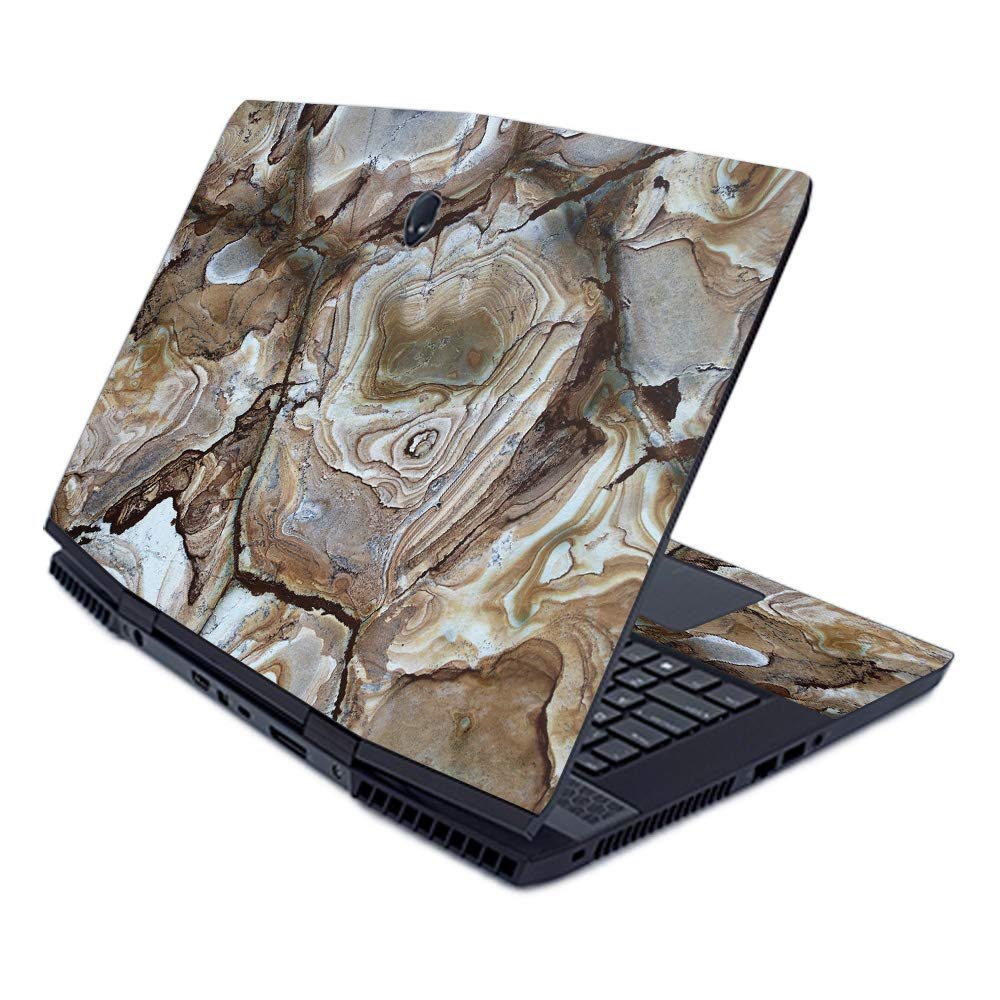 MightySkins Skin for Alienware M17 (2019) - Brown Marble | Protective, Durable, and Unique Vinyl Decal wrap Cover | Easy to Apply, Remove, and Change Styles | Made in The USA