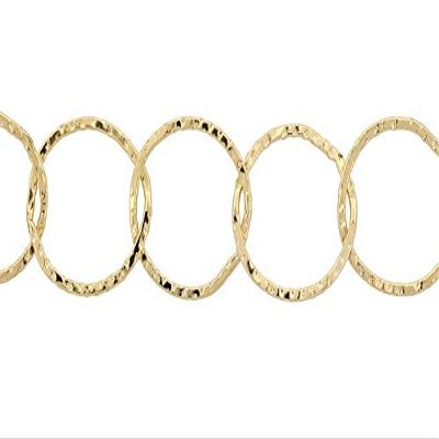 14Kt Gold Filled 13mm Patterned Flat Cable Chain - 5ft (4793-5)/1