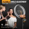EMART 18-inch Ring Light with Stand, 2800-6500K LED Photography Lighting Kit with Phone Holder, Selfie Light for Vlog Live Streaming Video Makeup Tattoo Barber Studio view 3
