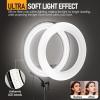 EMART 18-inch Ring Light with Stand, 2800-6500K LED Photography Lighting Kit with Phone Holder, Selfie Light for Vlog Live Streaming Video Makeup Tattoo Barber Studio view 4
