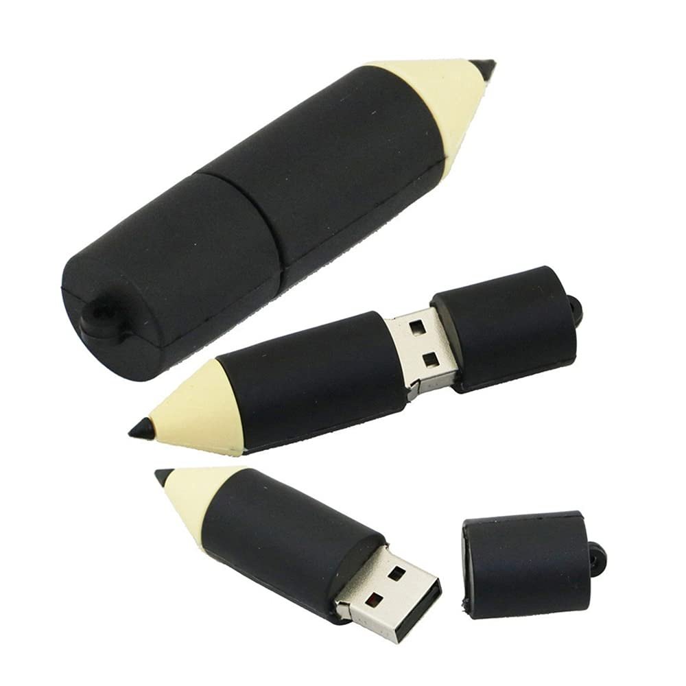 128GB Pencil Shape USB Flash Drives Pen Drive Memoria Flash Stick PenDrives USB Flash Disk Thumb Drive U Disk USB Drive USB 2.0 Pen Drive PenDrive (Black)