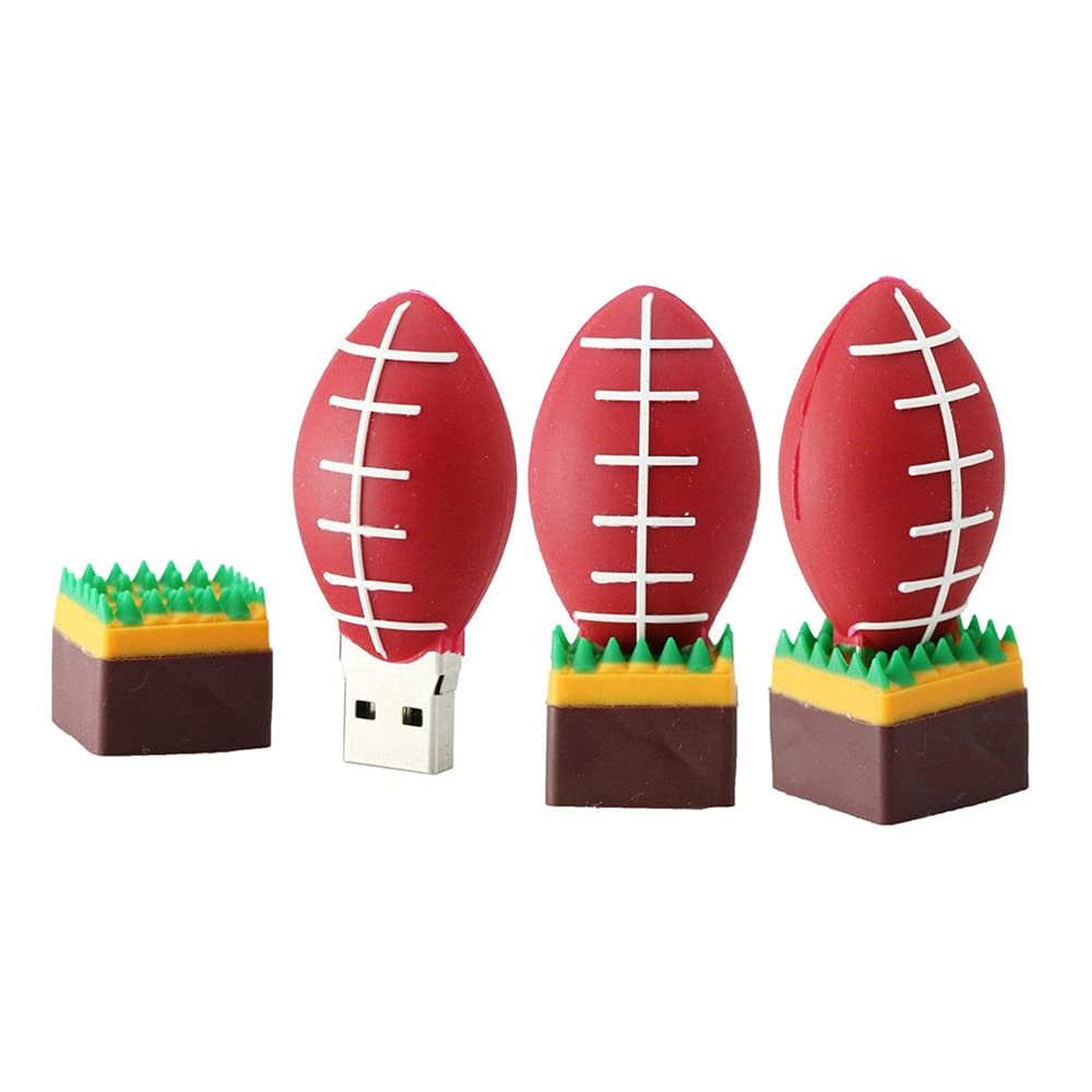 128GB Ball Shape USB Flash Drive U Disk USB 2.0 Data USB Flash Disk Memory Stick Pen Drive Storage Device USB Drive External Storage Flash Disk (Rugby)