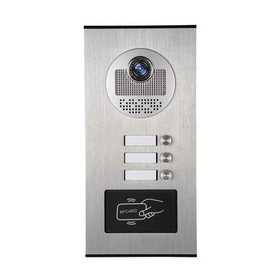 AMOCAM Wired 3 Key 3 Units Door Camera Apartment Video Intercom Doorbell Door Phone Support IR Night Vision, ID Keyfob Unlock